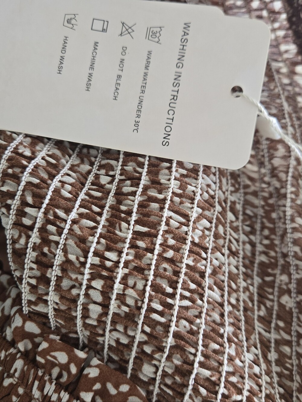 NWT Brown Smocked Strapless Tiered Maxi Dress XL Boho Animal Print - Picture 5 of 5